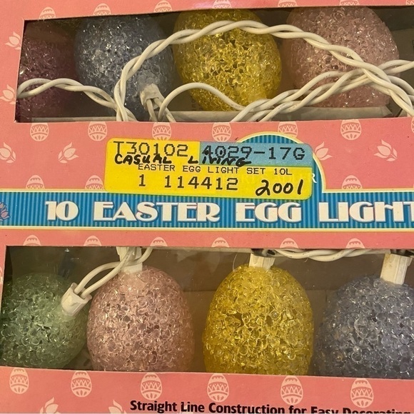 NIB NOS Vintage KURT S. ADLER Easter Egg String Light Set Of 10 - Picture 3 of 3